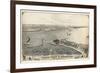 1876, Erie and Presque Isle Bay Bird's Eye View, Pennsylvania, United States-null-Framed Giclee Print