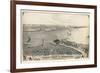 1876, Erie and Presque Isle Bay Bird's Eye View, Pennsylvania, United States-null-Framed Giclee Print