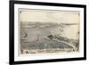 1876, Erie and Presque Isle Bay Bird's Eye View, Pennsylvania, United States-null-Framed Giclee Print