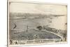 1876, Erie and Presque Isle Bay Bird's Eye View, Pennsylvania, United States-null-Stretched Canvas