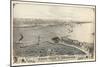 1876, Erie and Presque Isle Bay Bird's Eye View, Pennsylvania, United States-null-Mounted Giclee Print