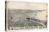 1876, Erie and Presque Isle Bay Bird's Eye View, Pennsylvania, United States-null-Stretched Canvas