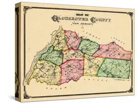 1876, Gloucester County Map, New Jersey, United States-null-Stretched Canvas