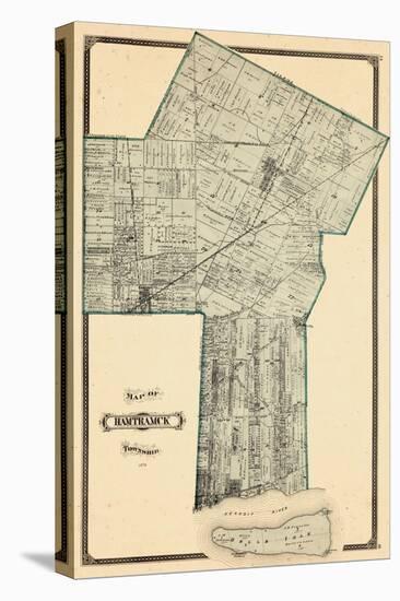 1876, Hamtramck Township, Detroit River, Leesville P.O., Norris, Belle Isle, Michigan, United State-null-Stretched Canvas