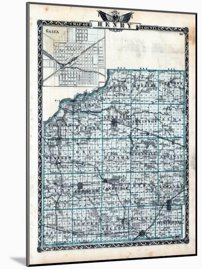 1876, Henry County Map, Galva, Illinois, United States-null-Mounted Giclee Print