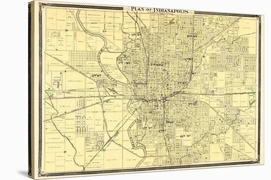 1876, Indianapolis - Plan, Indiana, United States-null-Stretched Canvas