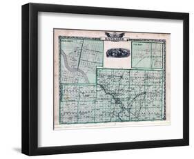 1876, Kankakee County Map, Gilman, Kankakee, Illinois, United States-null-Framed Giclee Print