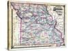 1876, Missouri Railroad Map, Missouri, United States-null-Stretched Canvas