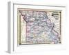 1876, Missouri Railroad Map, Missouri, United States-null-Framed Premium Giclee Print