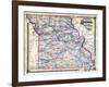 1876, Missouri Railroad Map, Missouri, United States-null-Framed Giclee Print