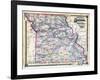 1876, Missouri Railroad Map, Missouri, United States-null-Framed Giclee Print