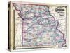 1876, Missouri Railroad Map, Missouri, United States-null-Stretched Canvas