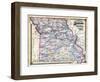 1876, Missouri Railroad Map, Missouri, United States-null-Framed Giclee Print