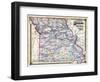 1876, Missouri Railroad Map, Missouri, United States-null-Framed Giclee Print