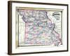 1876, Missouri Railroad Map, Missouri, United States-null-Framed Giclee Print