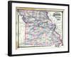 1876, Missouri Railroad Map, Missouri, United States-null-Framed Giclee Print