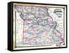1876, Missouri Railroad Map, Missouri, United States-null-Framed Stretched Canvas