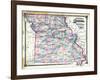 1876, Missouri Railroad Map, Missouri, United States-null-Framed Giclee Print