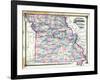 1876, Missouri Railroad Map, Missouri, United States-null-Framed Giclee Print