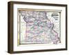 1876, Missouri Railroad Map, Missouri, United States-null-Framed Giclee Print