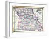 1876, Missouri Railroad Map, Missouri, United States-null-Framed Giclee Print