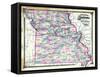 1876, Missouri Railroad Map, Missouri, United States-null-Framed Stretched Canvas