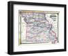 1876, Missouri Railroad Map, Missouri, United States-null-Framed Giclee Print