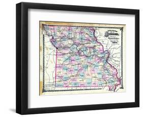 1876, Missouri Railroad Map, Missouri, United States-null-Framed Giclee Print