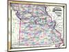 1876, Missouri Railroad Map, Missouri, United States-null-Mounted Giclee Print