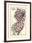 1876, New Jersey State Map, New Jersey, United States-null-Framed Giclee Print
