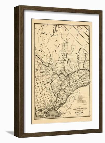 1876, Ontario Province - Railway and Postal Map 3, Canada-null-Framed Giclee Print