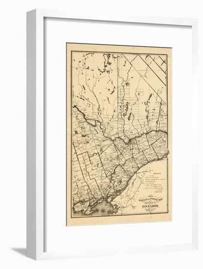 1876, Ontario Province - Railway and Postal Map 3, Canada-null-Framed Giclee Print