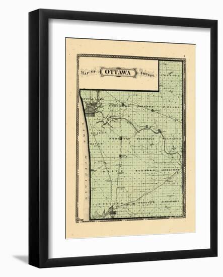 1876, Ottawa County Map, Michigan, United States-null-Framed Giclee Print