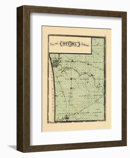 1876, Ottawa County Map, Michigan, United States-null-Framed Giclee Print