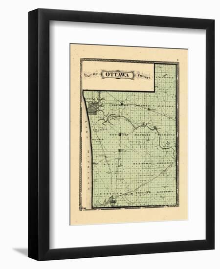 1876, Ottawa County Map, Michigan, United States-null-Framed Giclee Print