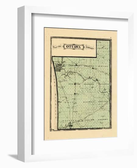 1876, Ottawa County Map, Michigan, United States-null-Framed Giclee Print