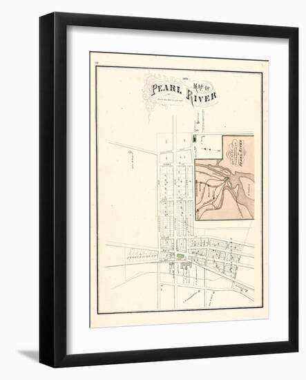 1876, Pearl River Map, New York, United States-null-Framed Giclee Print