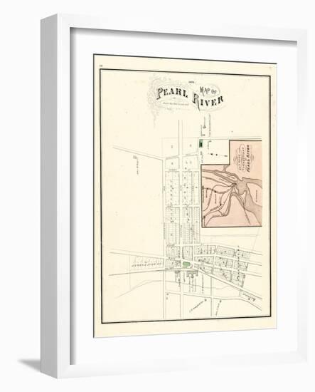 1876, Pearl River Map, New York, United States-null-Framed Giclee Print