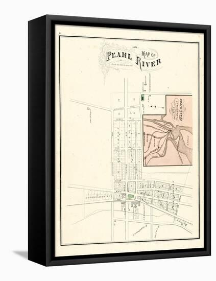 1876, Pearl River Map, New York, United States-null-Framed Stretched Canvas