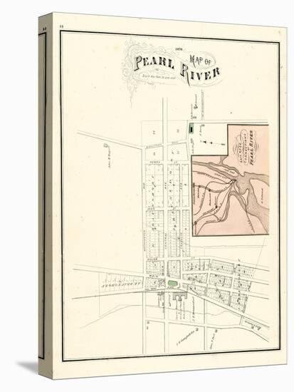 1876, Pearl River Map, New York, United States-null-Stretched Canvas