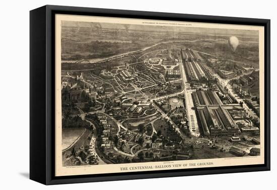 1876, Philadelphia Centennial Exhibition Bird's Eye View by Harper's Weekly, Pennsylvani-null-Framed Stretched Canvas