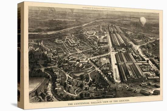 1876, Philadelphia Centennial Exhibition Bird's Eye View by Harper's Weekly, Pennsylvani-null-Stretched Canvas