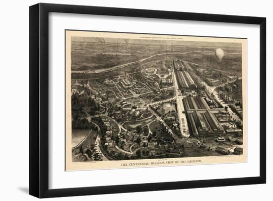 1876, Philadelphia Centennial Exhibition Bird's Eye View by Harper's Weekly, Pennsylvani-null-Framed Giclee Print