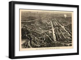 1876, Philadelphia Centennial Exhibition Bird's Eye View by Harper's Weekly, Pennsylvani-null-Framed Giclee Print