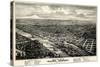 1876, Salem Bird's Eye View, Oregon, United States-null-Stretched Canvas