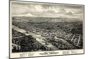 1876, Salem Bird's Eye View, Oregon, United States-null-Mounted Giclee Print