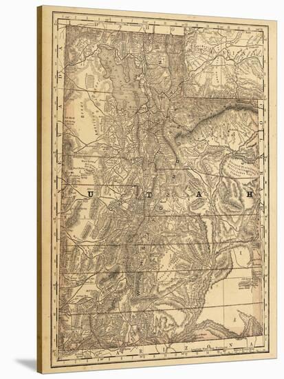 1876, Utah State Map, Utah, United States-null-Stretched Canvas