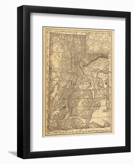 1876, Utah State Map, Utah, United States-null-Framed Giclee Print