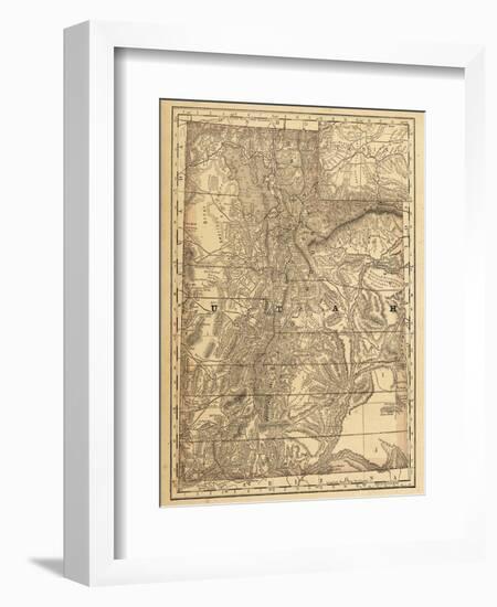 1876, Utah State Map, Utah, United States-null-Framed Giclee Print