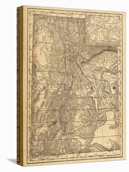 1876, Utah State Map, Utah, United States-null-Stretched Canvas
